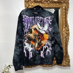 ⛓️ New Civil Regime Fight Or Flight V2 All Day Crewneck in Black Smoke Wash ⛓️